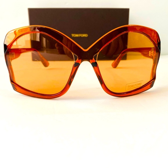 Tom Ford Cheyenne TF903 903 Sunglasses Crystal Orange 48E Authentic 68mm - Picture 3 of 13